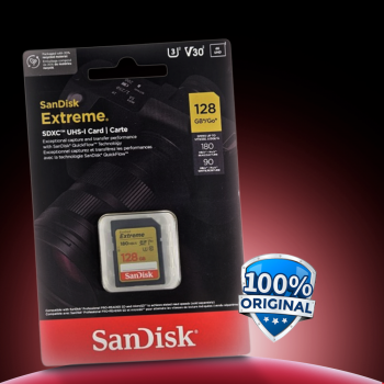Gambar produk SanDisk Extreme SDXC UHS-I Card V30 U3 Class 128GB-SDSDXVA-128G - SDSDXV
