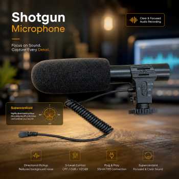 Gambar produk TaffSTUDIO Shotgun Microphone Universal for DSLR Smartphone Computer - MIC-05