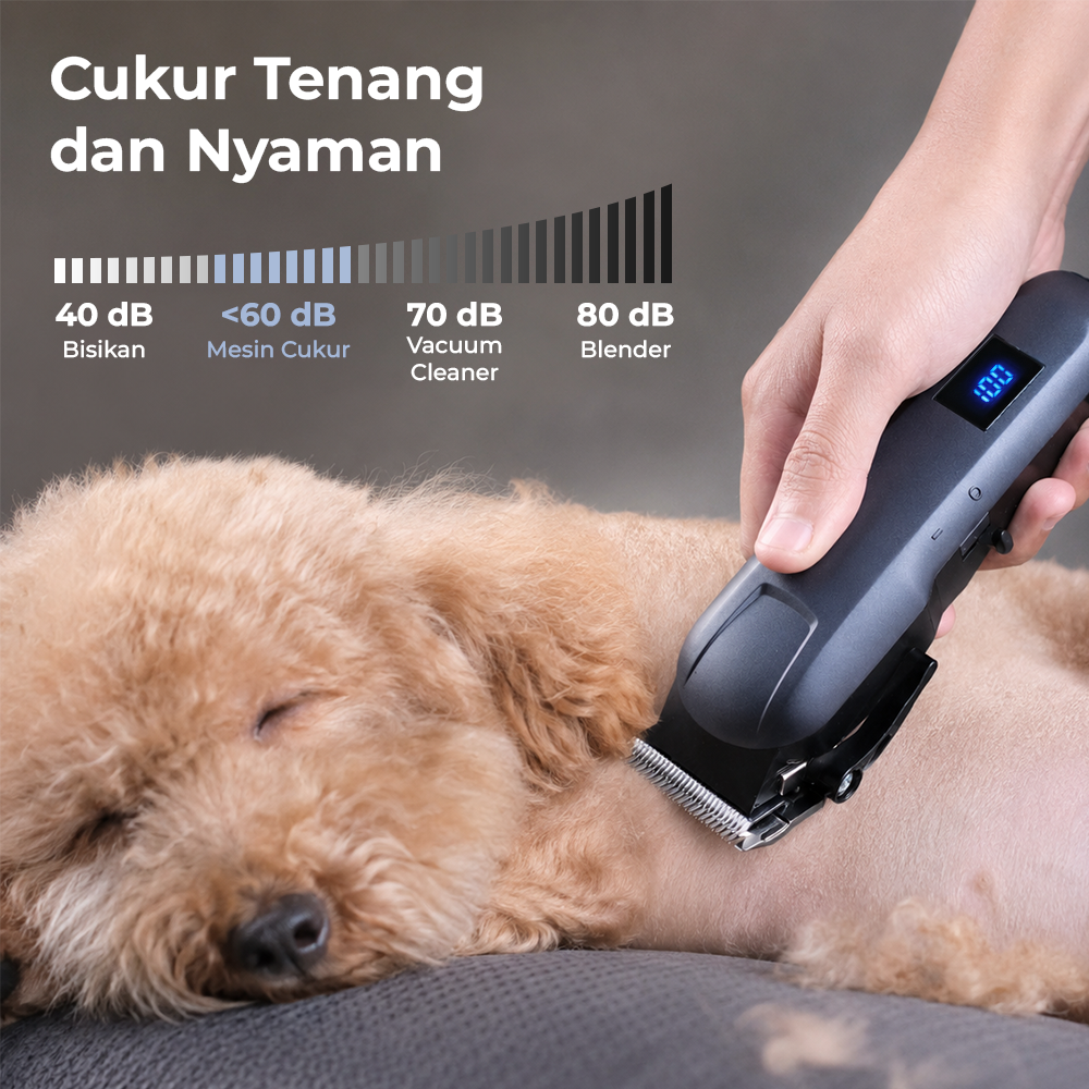 LAFVE Alat Cukur Bulu Hewan Anjing Kucing 6500RPM 1500mAh 5V - D86 Gambar produk LAFVE Alat Cukur Bulu Hewan Anjing Kucing 6500RPM 1500mAh 5V - D86 - 5