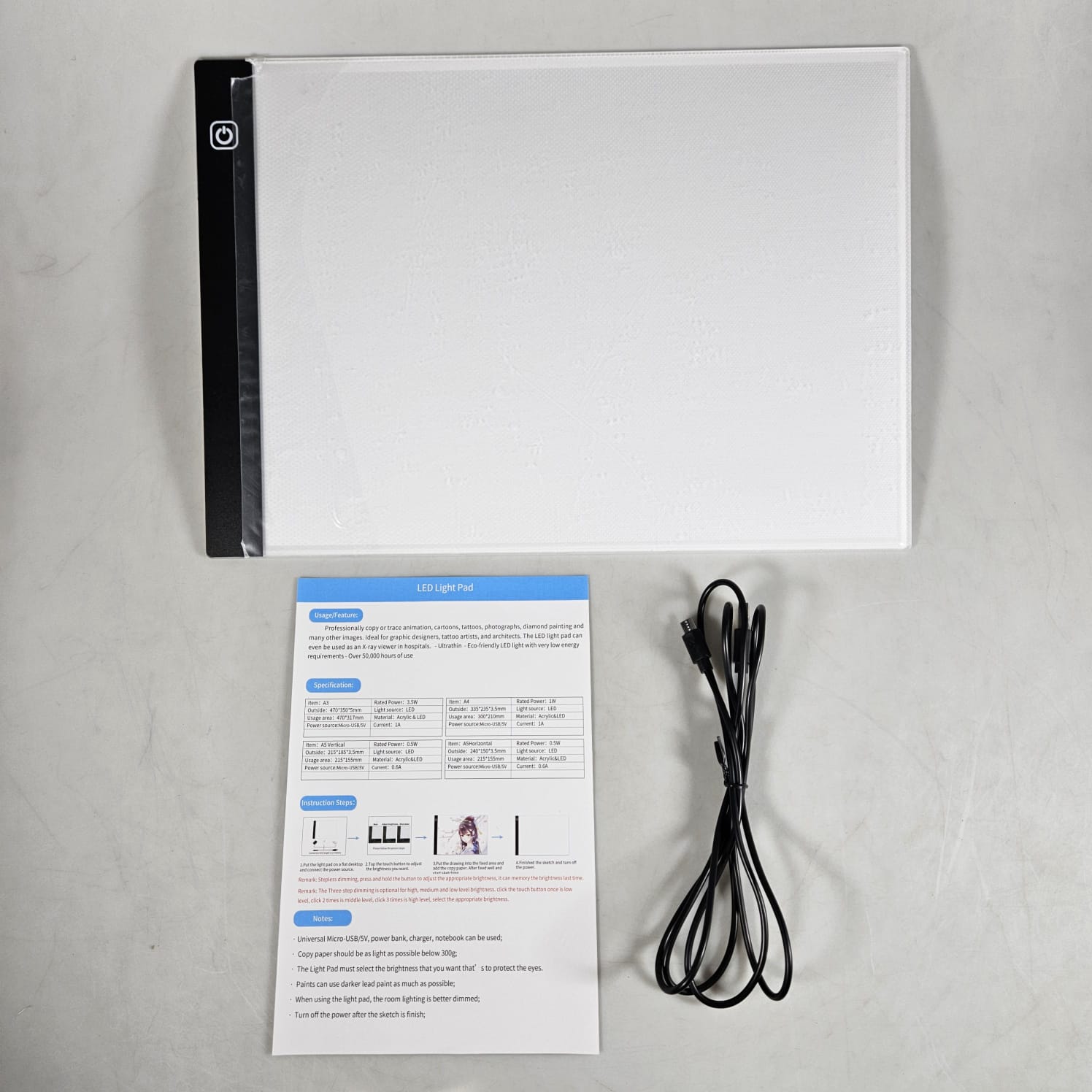 DAMLED Drawing Tracing Board LED A4 Adjustable Light with Dot Scale - D30 Gambar produk DAMLED Drawing Tracing Board LED A4 Adjustable Light with Dot Scale - D30 - 7