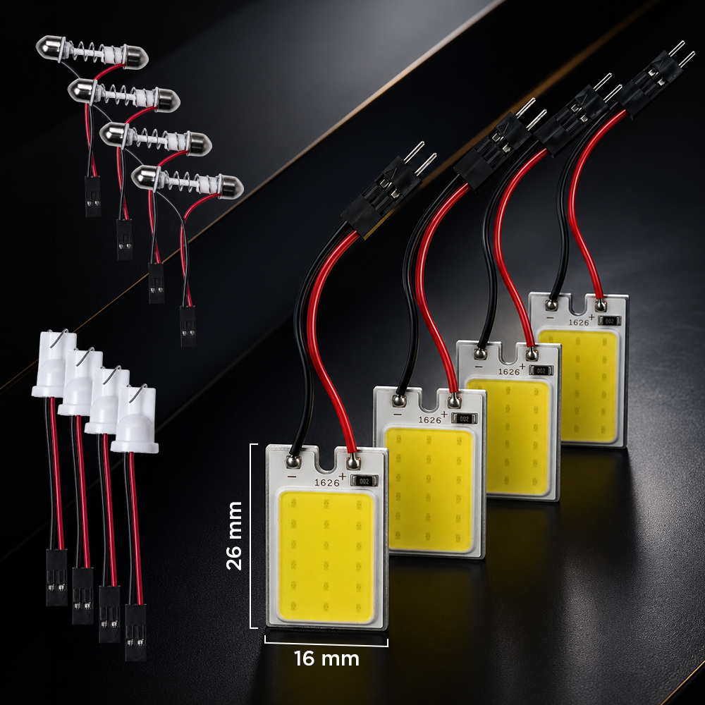 HVIERO Chip Lampu LED COB SMD Interior Mobil 6500K 5W 12V 4 PCS 16x26mm - COB2636-DC12-5 / COB1626-DC12-5 Gambar produk HVIERO Chip Lampu LED COB SMD Interior Mobil 6500K 5W 12V 4 PCS 16x26mm - COB2636-DC12-5 / COB1626-DC12-5 - 8