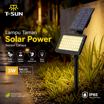 Gambar produk T-SUN Lampu Taman Hias Tancap Solar Sensor Cahaya IP65 Warm White 3W - TS-G0902