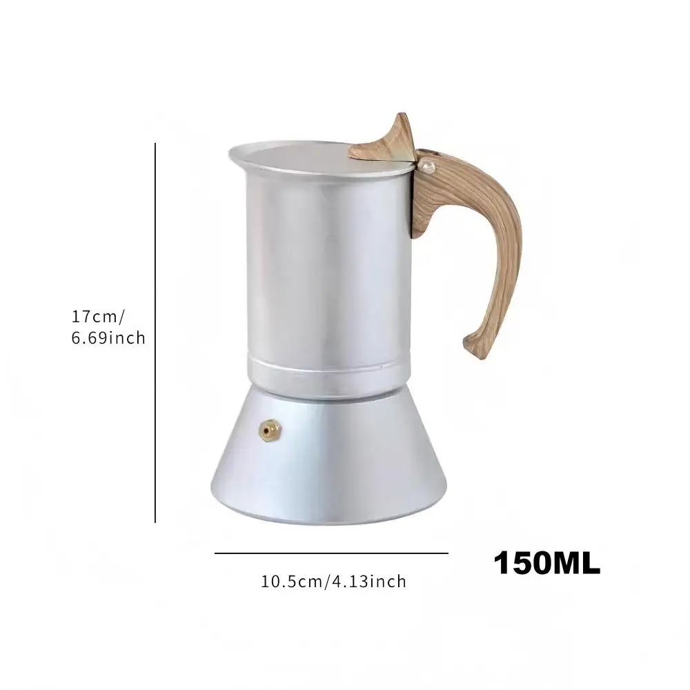 One Two Cups Moka Pot Teko Kopi Espresso Coffee Maker Stovetop 3 Cups 150ml - Z75 Gambar produk One Two Cups Moka Pot Teko Kopi Espresso Coffee Maker Stovetop 3 Cups 150ml - Z75 - Kemasan