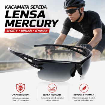 OULAIOU HAOGHIMENG Kacamata Sepeda Lensa Mercury Cycling Outdoor Sport - 3015