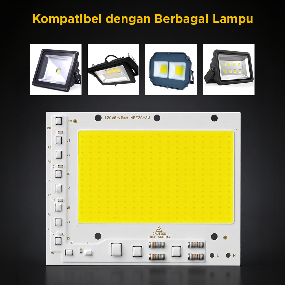 Ovicart LED COB Chip Driver Free 220V 5054 Lamp Board Beads 304 Cool White 6500K 100W - COB12094-AC220-100 / COB138106-AC220-150 Gambar produk Ovicart LED COB Chip Driver Free 220V 5054 Lamp Board Beads 304 Cool White 6500K 100W - COB12094-AC220-100 / COB138106-AC220-150 - 6