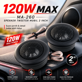 Tiaoping Speaker Tweeter Mobil 2 Inch HiFi Strong Rebound 120W - MA-260