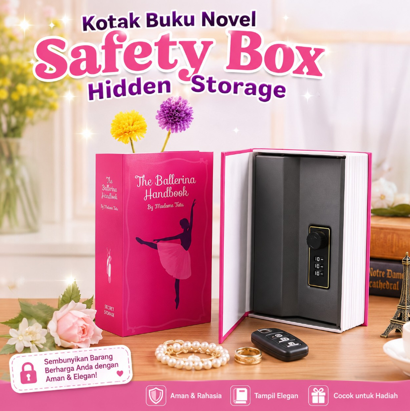 TaffGUARD Kotak Buku Novel Safety Box Hidden Storage Password Lock - KB-30P Gambar produk TaffGUARD Kotak Buku Novel Safety Box Hidden Storage Password Lock - KB-30P - Utama