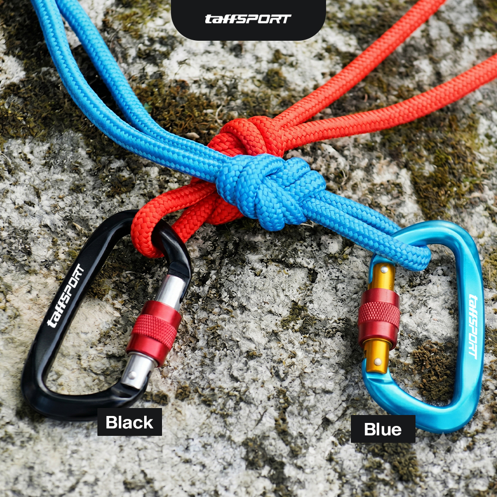 TaffSPORT Carabiner Aluminium Professional Heavy-Duty Locking 25kN - CE21 Gambar produk TaffSPORT Carabiner Aluminium Professional Heavy-Duty Locking 25kN - CE21 - 7