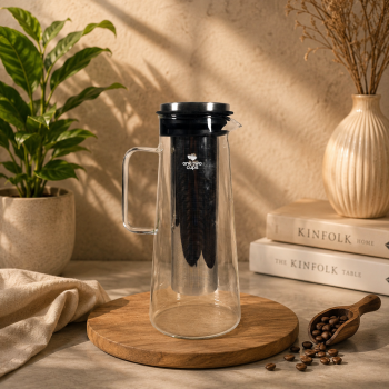 Gambar produk One Two Cups Teko Kaca Kopi Teh Water Pitcher Stainless Steel Filter 1300ml - MD-10 - 1