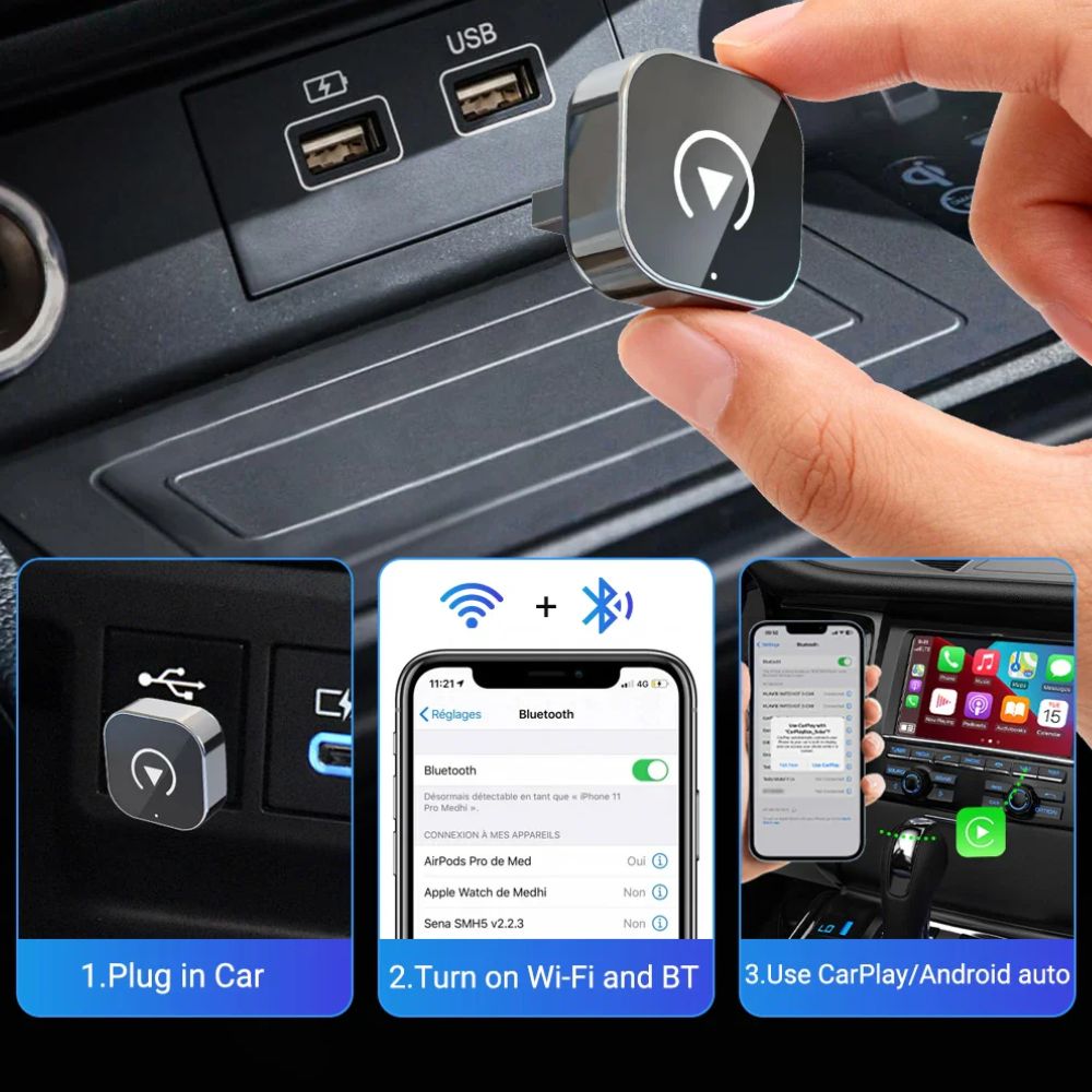 LEXXSON USB Dongle Wireless CarPlay Android Auto 2in1 Bluetooth WiFi - A50 Gambar produk LEXXSON USB Dongle Wireless CarPlay Android Auto 2in1 Bluetooth WiFi - A50 - Kemasan
