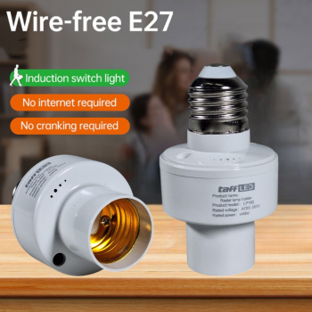 Gambar produk TaffLED Fitting Lampu Bohlam Sensor Radar Lamp Holder 100W E27 - SP-100