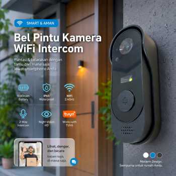 LISTAP Bel Pintu Kamera Video Doorbell WiFi Visual Intercom 1000mAh - LS45