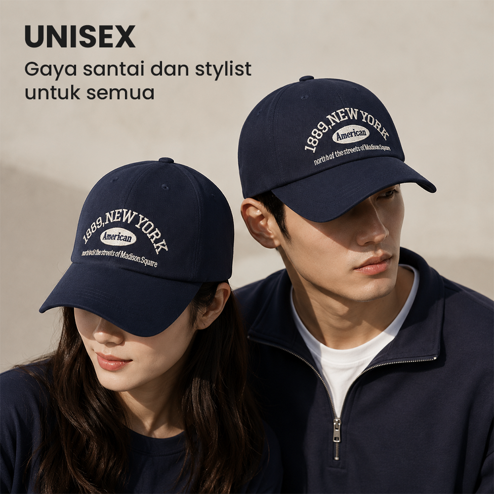MUJE Topi Baseball Cap Bordir Adjustable 1989 New York - F220 Gambar produk MUJE Topi Baseball Cap Bordir Adjustable 1989 New York - F220 - 4