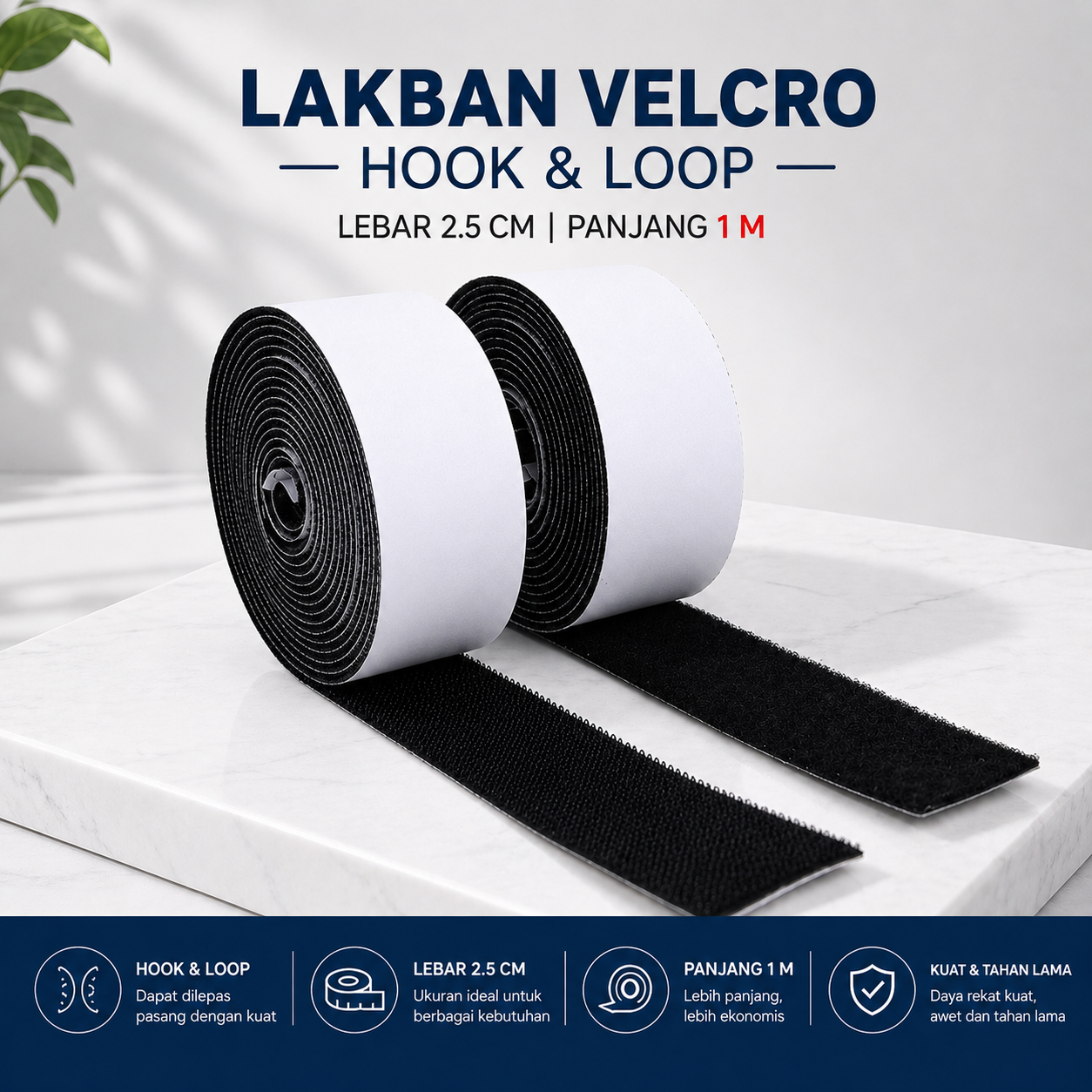 HAFINE Lakban Velcro Hook and Loop Magic Nylon Sticker 2.5cm 1M - ZNK110 Gambar produk HAFINE Lakban Velcro Hook and Loop Magic Nylon Sticker 2.5cm 1M - ZNK110 - Utama