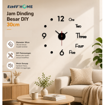 TaffHOME Jam Dinding Besar DIY Giant Wall Clock Sangtai 30cm - VO-103