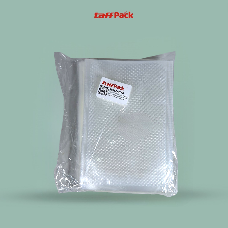 TaffPACK Plastik Vacuum Makanan Sealer Bag Biodegradable 100 PCS 17x25cm - PK-08 Gambar produk TaffPACK Plastik Vacuum Makanan Sealer Bag Biodegradable 100 PCS 17x25cm - PK-08 - Kemasan