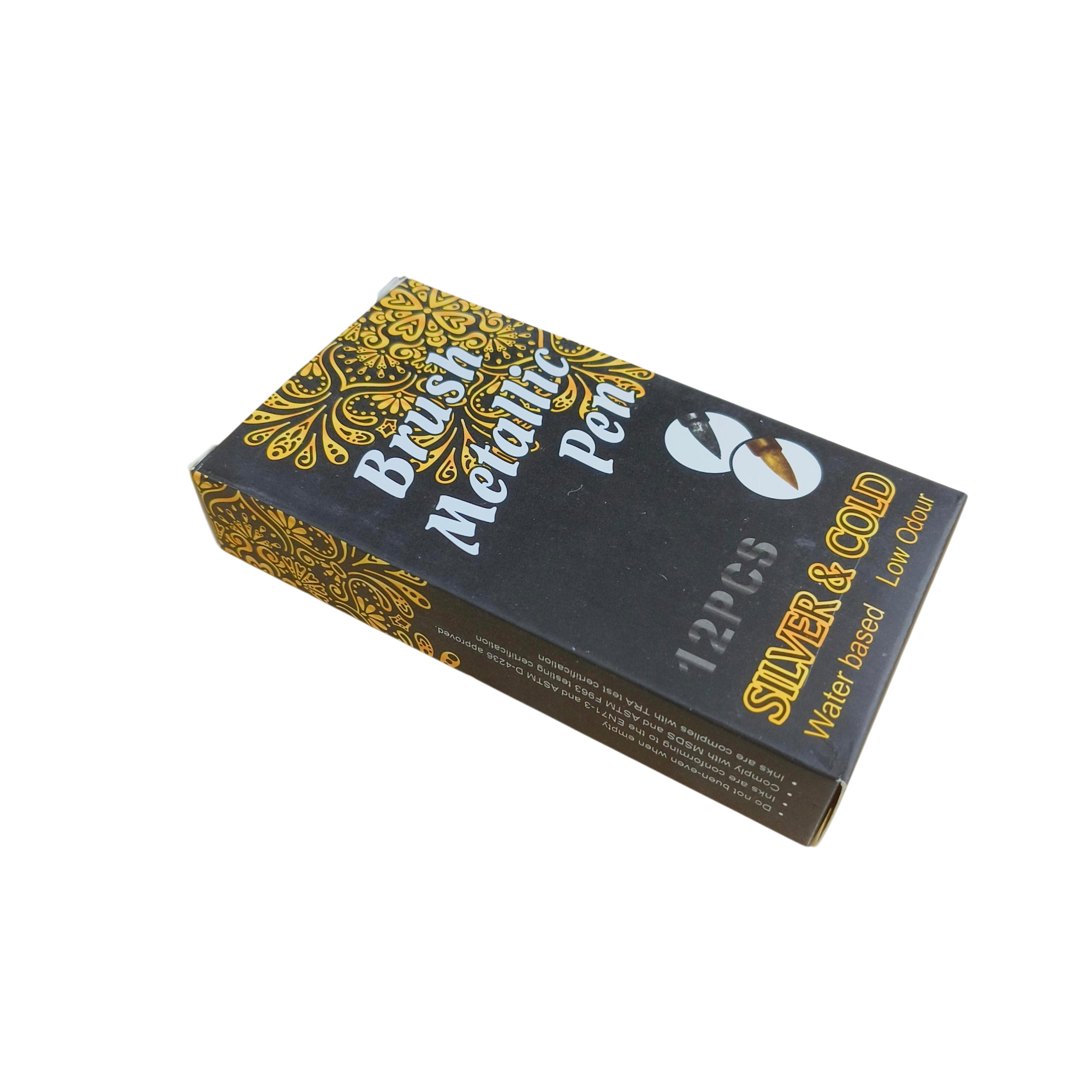 GuangNa Spidol Permanen Metallic Marker Brush Pen Water Based 12 PCS - H561 Gambar produk GuangNa Spidol Permanen Metallic Marker Brush Pen Water Based 12 PCS - H561 - Kemasan