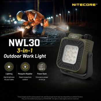 NITECORE Senter LED Mosquito Repel Power Bank IP66 3000 Lumens - NWL30
