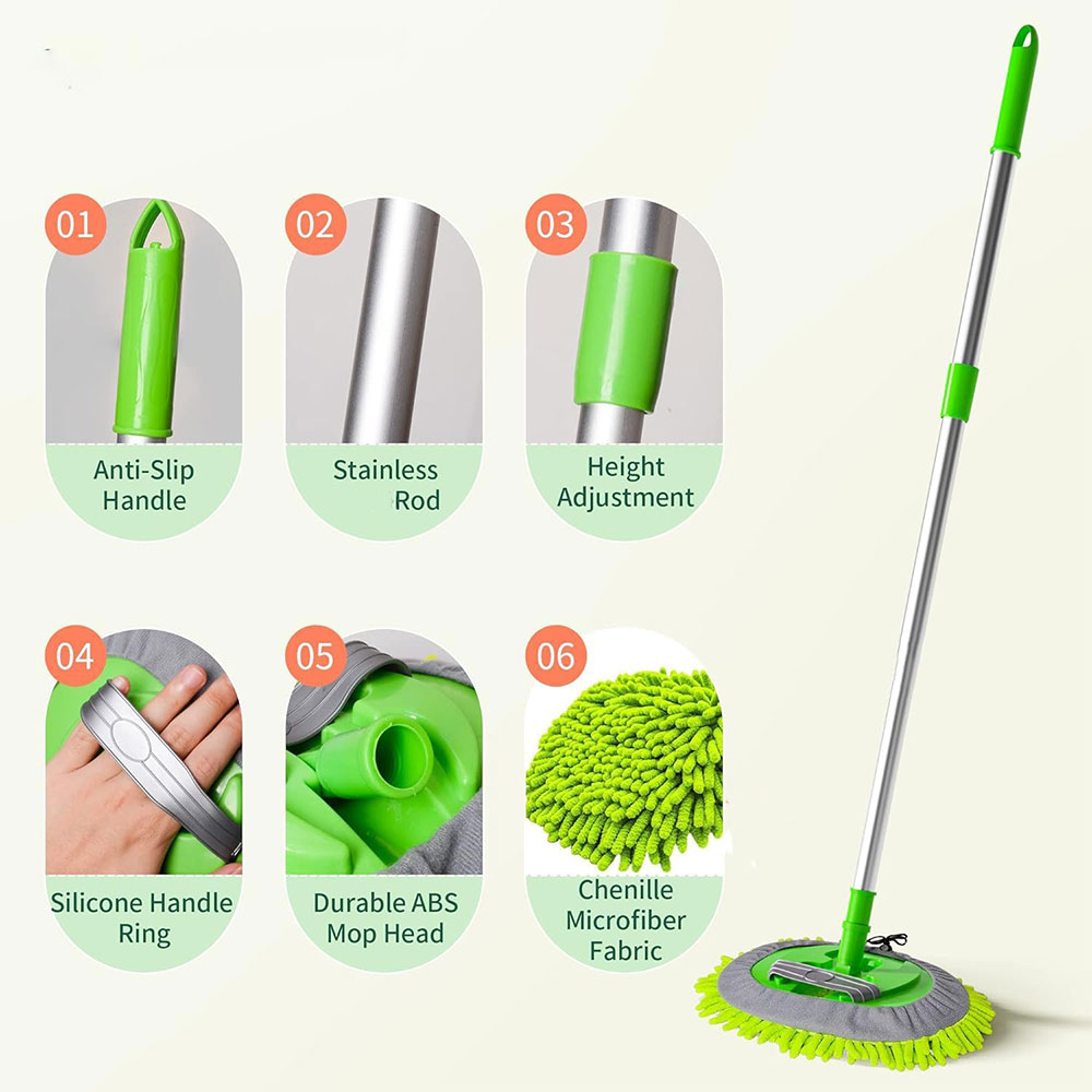 ZERO Telescopic Car Wash 2in1 Gagang Panjang Kain Pel Pembersih Mobil - BQL-005 Gambar produk ZERO Telescopic Car Wash 2in1 Gagang Panjang Kain Pel Pembersih Mobil - BQL-005 - 3