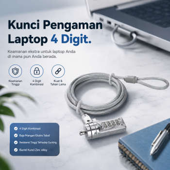 F&K Kunci Pengaman Laptop Code Kombinasi Angka 4 Digit Security Lock - 90880