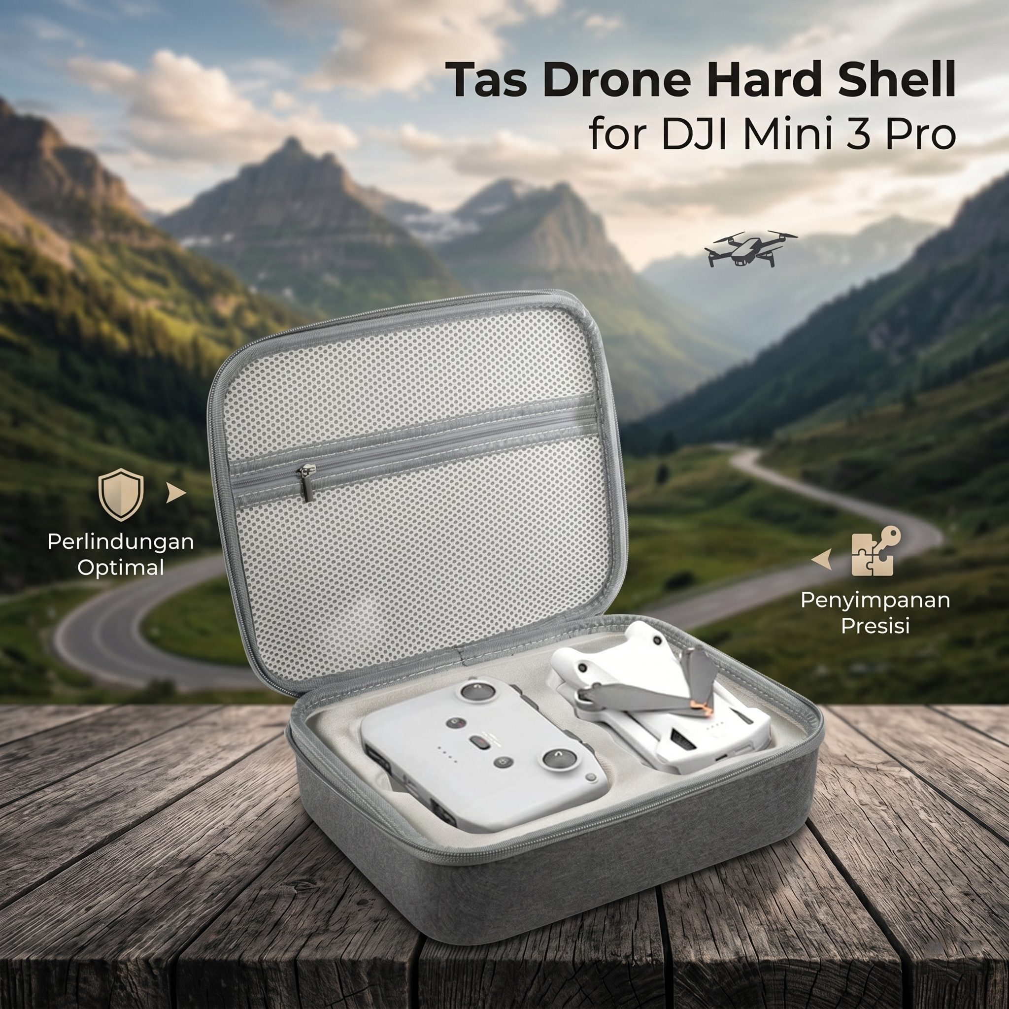 Gambar produk TaffGUARD Tas Drone Hard Shell Storage Bag for DJI Mini 3 Pro RC-N1 - AS26 - Utama