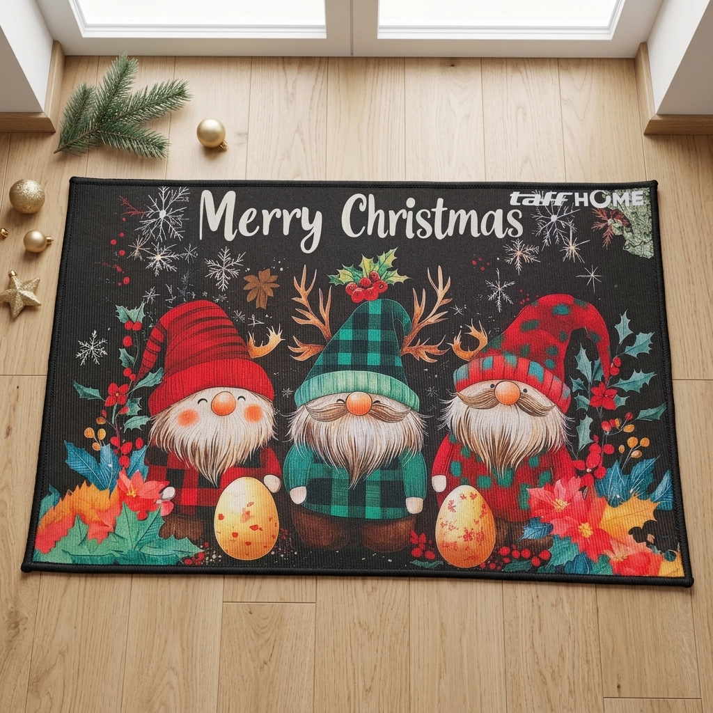 Gambar produk TaffHOME Keset Kamar Mandi Natal Bathroom Mat Absorbent Velvet 40x60cm 3 Gnome - LA-80 - 2