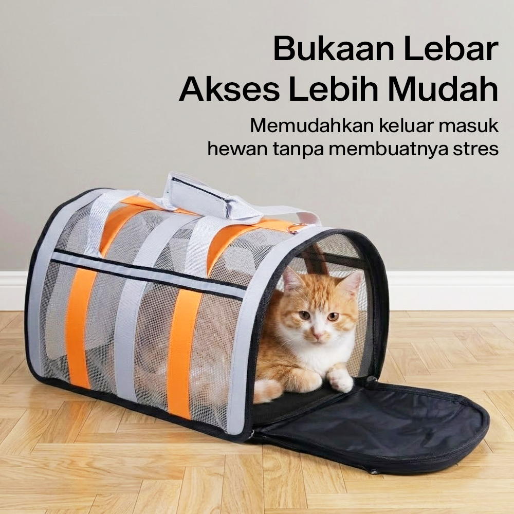 MEISU Tas Kandang Anjing Kucing Breathable Pet Carrier Bag 41x26x26cm - MS50 Gambar produk MEISU Tas Kandang Anjing Kucing Breathable Pet Carrier Bag 41x26x26cm - MS50 - 2