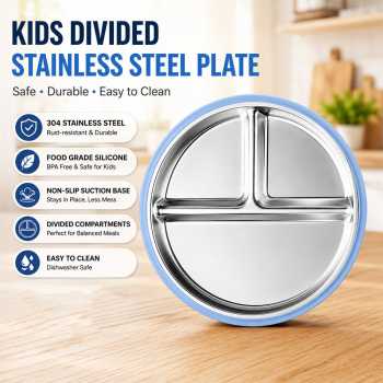Gambar produk Bakpo Stainless Suction Plate Piring Makan Bayi Anti Slip - SGEE10