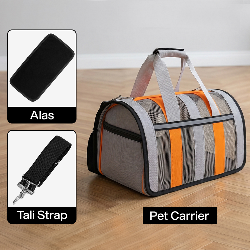 MEISU Tas Kandang Anjing Kucing Breathable Pet Carrier Bag 41x26x26cm - MS50 Gambar produk MEISU Tas Kandang Anjing Kucing Breathable Pet Carrier Bag 41x26x26cm - MS50 - 8