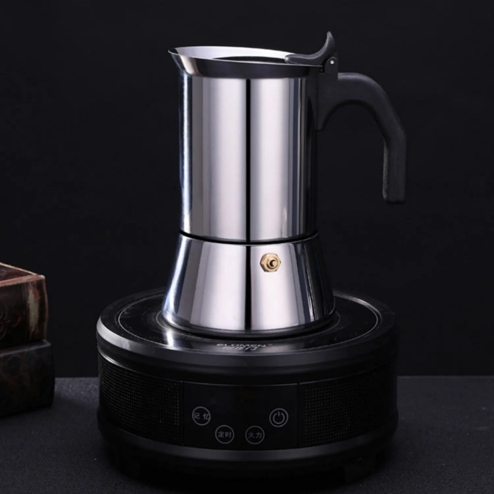 One Two Cups Moka Pot Teko Kopi Espresso Coffee Maker Stovetop 4 Cup 200ml - Z65 Gambar produk One Two Cups Moka Pot Teko Kopi Espresso Coffee Maker Stovetop 4 Cup 200ml - Z65 - 5