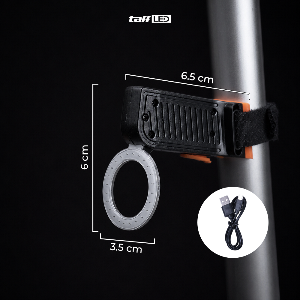 TaffLED Lampu Belakang Sepeda LED Rechargeable Waterproof Tail Light Circle - ZH097 Gambar produk TaffLED Lampu Belakang Sepeda LED Rechargeable Waterproof Tail Light Circle - ZH097 - 8