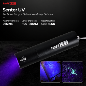 TaffLED Senter UV Mini Rechargeable Money Detector 365nm 500mAh - S11-Z
