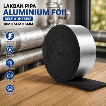 Dwitkul Lakban Aluminium Foil Tape Thermal Insulation Adhesive 10M 5cm - INU165