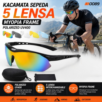 Gambar produk Kacamata Sepeda 5 Lensa Myopia Frame Outdoor Cycling Sunglasses - 0089
