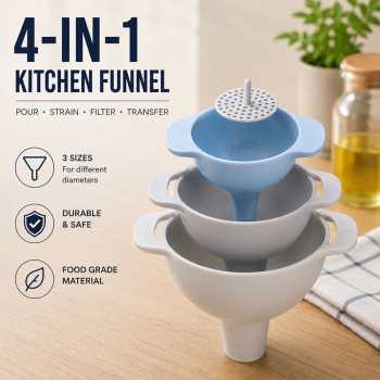 Poten Corong Minyak 4in1 Serbaguna Kitchen Liquid Funnel - KJ613