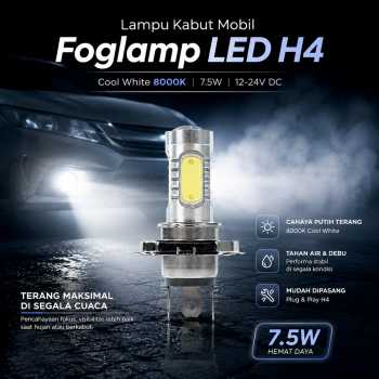 HLXG Lampu Kabut Mobil Foglamp LED H4 Cool White 8000K 7.5W 1 PCS - MA355