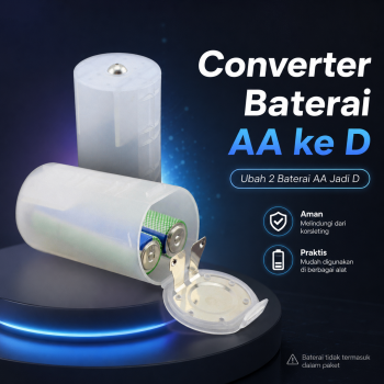 Case Converter Baterai Barrel AA ke D with Bottom Positive Electrod - SBC-010