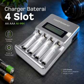 Gambar produk Taffware Charger Baterai 4 Slot AA AAA Ni-MH NiCD LCD Display - C903W