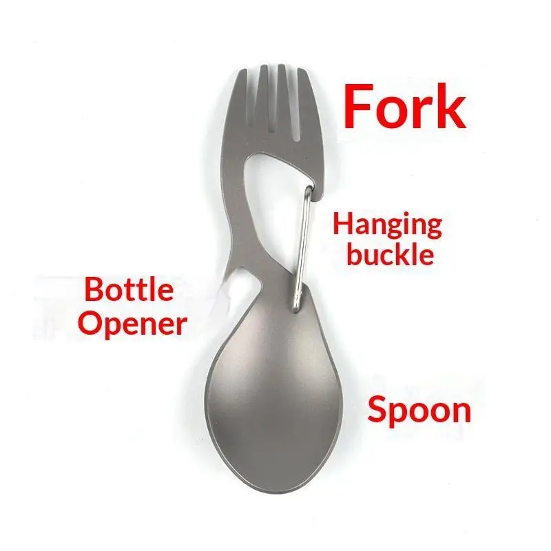YESISO Sendok Garpu Carabiner Bottle Opener Outdoor Camping Spork EDC - LX710 Gambar produk YESISO Sendok Garpu Carabiner Bottle Opener Outdoor Camping Spork EDC - LX710 - 1