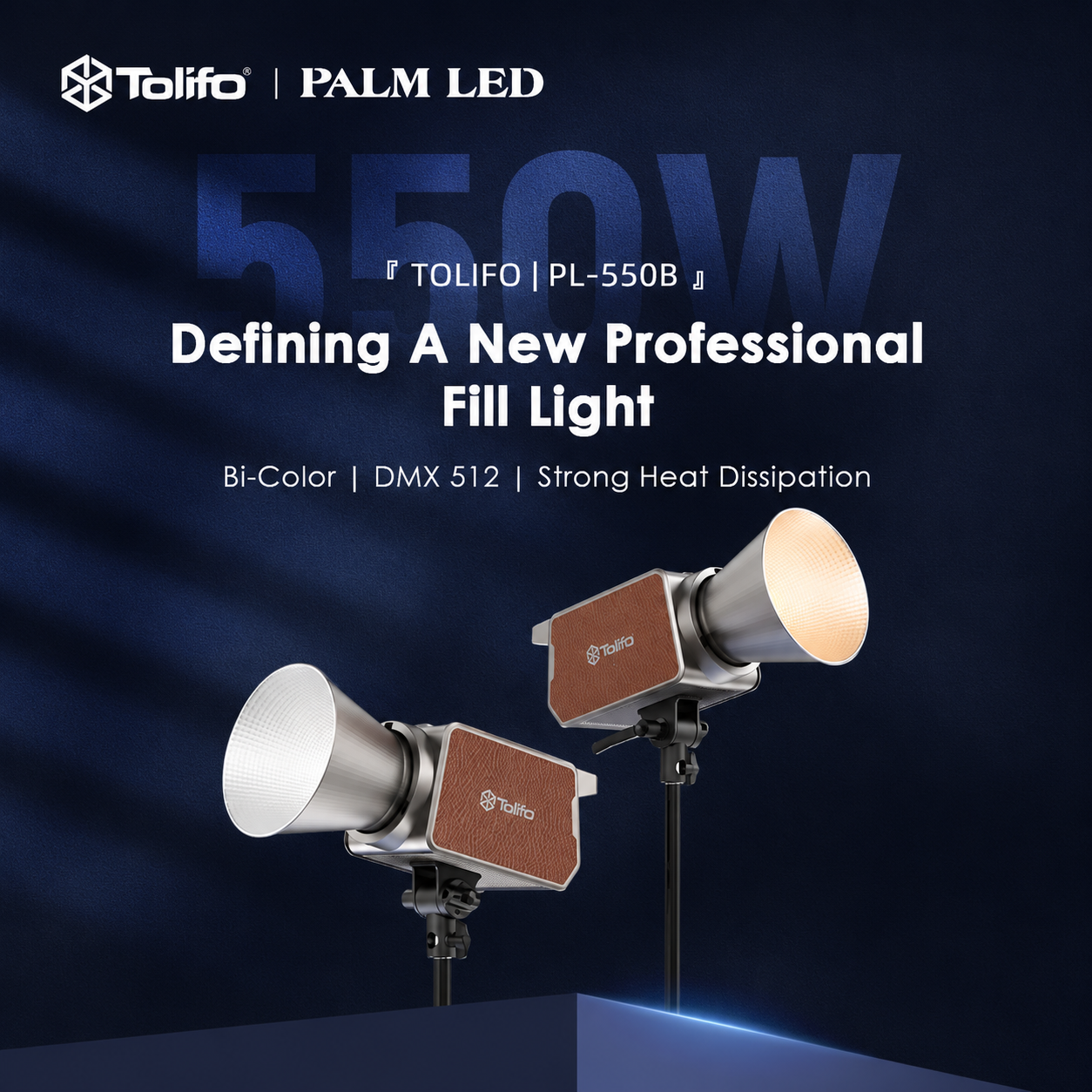 Tolifo Lampu Palm LED Video Light Bi-Color Bowens 2700-6500K 550W - PL-550B Gambar produk Tolifo Lampu Palm LED Video Light Bi-Color Bowens 2700-6500K 550W - PL-550B - Utama