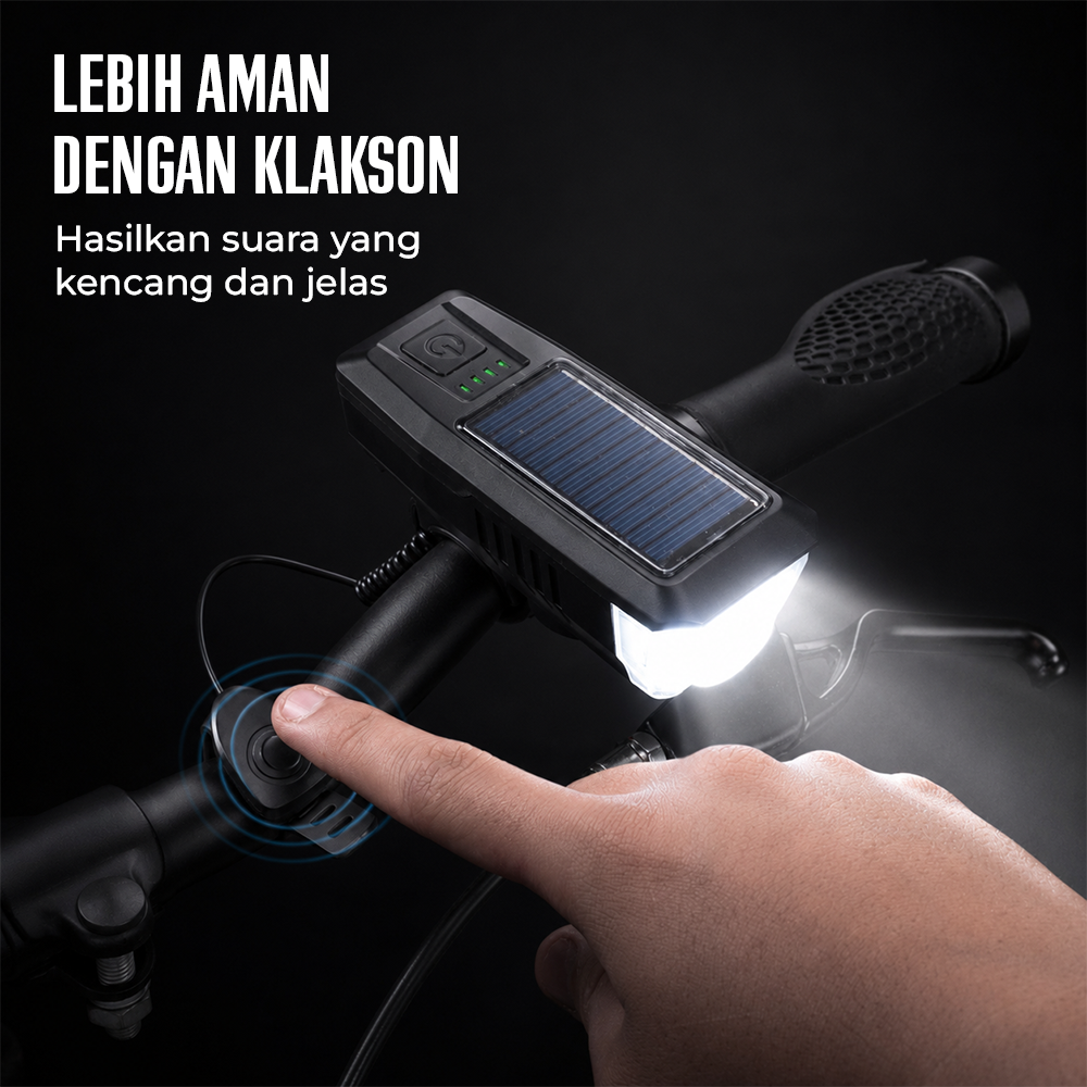 YAJIAPLUS Lampu Depan Sepeda LED Waterproof Solar Charging 350 Lumens - LY-17 Gambar produk YAJIAPLUS Lampu Depan Sepeda LED Waterproof Solar Charging 350 Lumens - LY-17 - 3