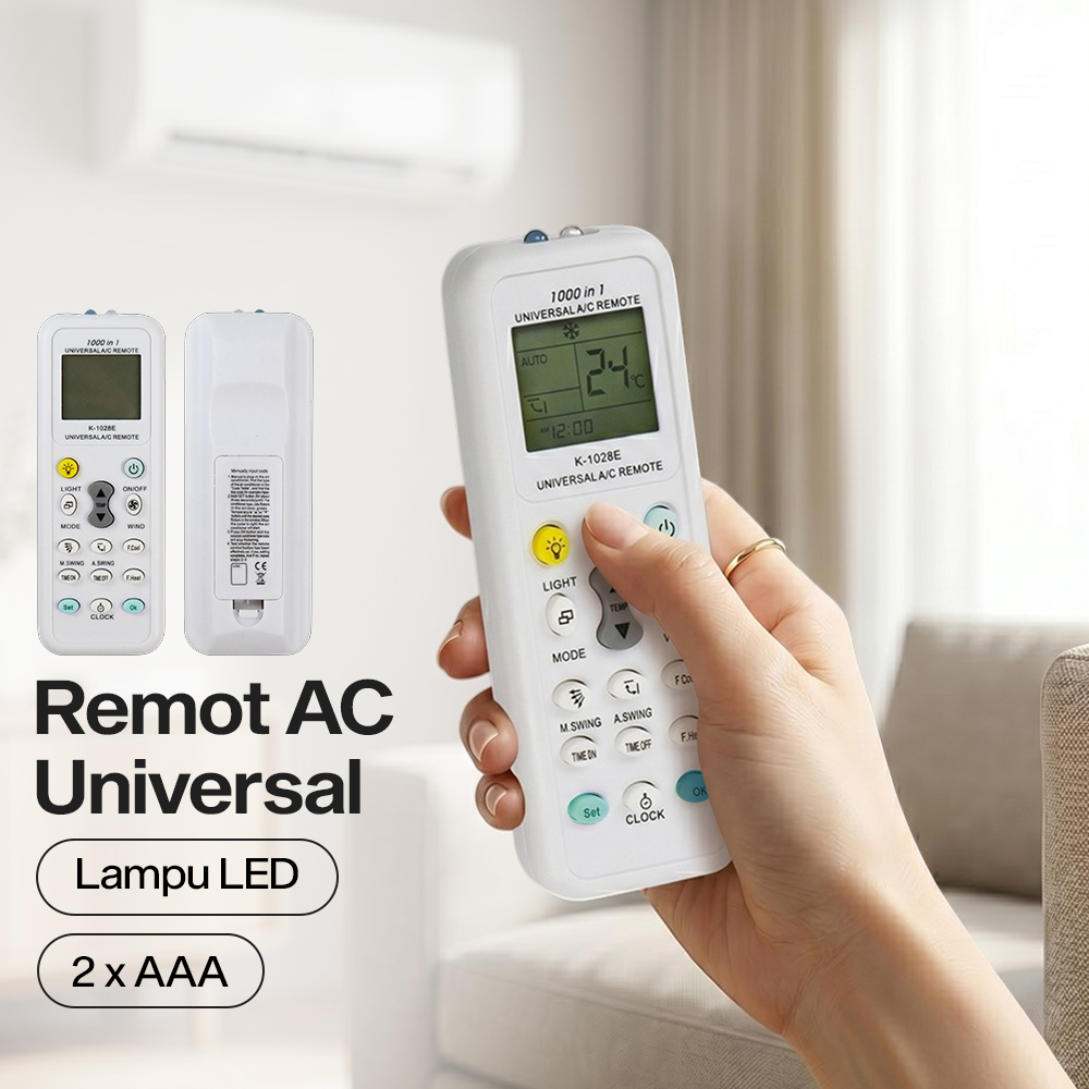 Remot AC Universal Remote Controller Air Conditioner with LED Light - K-1028E Gambar produk Remot AC Universal Remote Controller Air Conditioner with LED Light - K-1028E - Utama