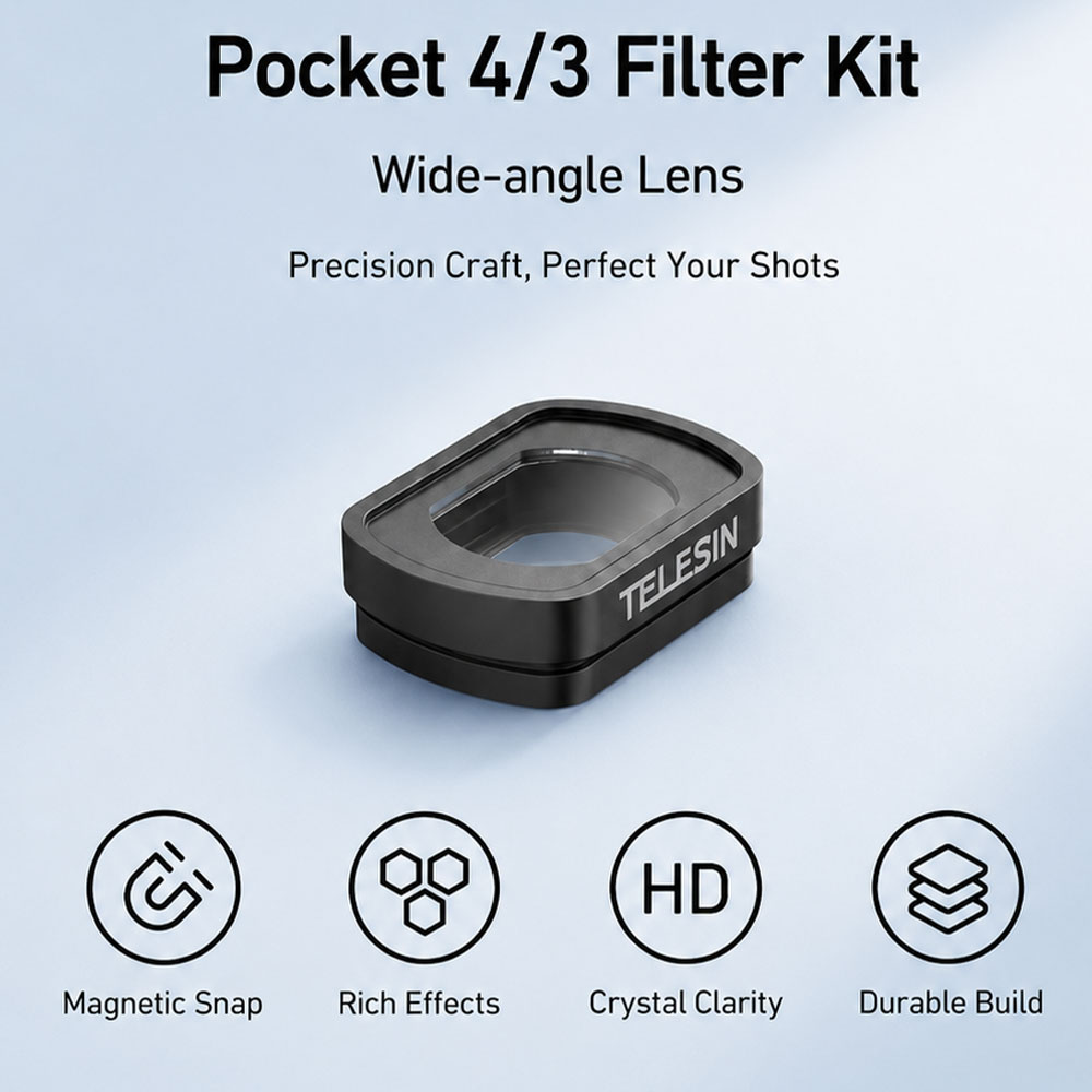 TELESIN Lensa Wide Angle Optical Glass for DJI Osmo Pocket 4/3 - S5-FLT-48-TDJ Gambar produk TELESIN Lensa Wide Angle Optical Glass for DJI Osmo Pocket 4/3 - S5-FLT-48-TDJ - Utama