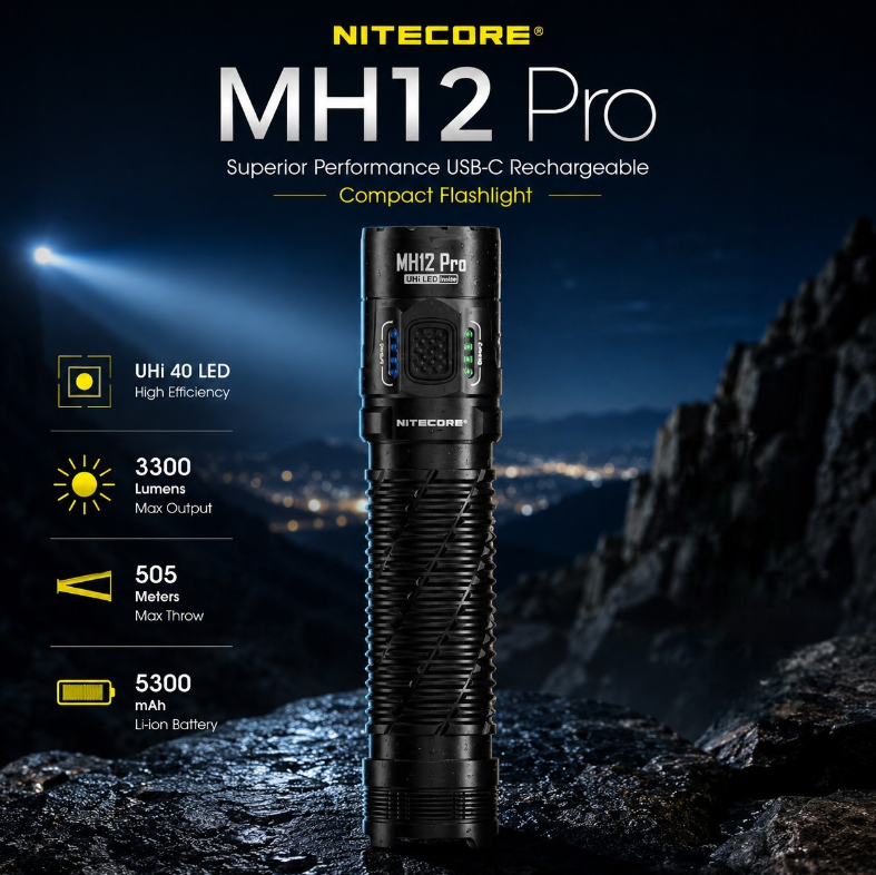 NITECORE Senter LED NiteLab UHi 40 Tactical IP68 3300 Lumens - MH12 Pro Gambar produk NITECORE Senter LED NiteLab UHi 40 Tactical IP68 3300 Lumens - MH12 Pro - Utama