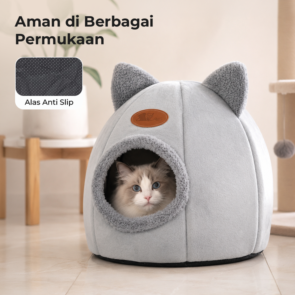 AOXIN Tempat Tidur Hewan Peliharaan Kucing Cat House Tent M - HTC01 Gambar produk AOXIN Tempat Tidur Hewan Peliharaan Kucing Cat House Tent M - HTC01 - 3