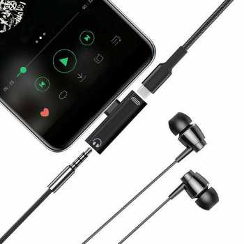 Gambar produk BAPSUS Splitter Audio OTG 2in1 Type C AUX 3.5 mm Jack to USB Type C - BP-21 - 3