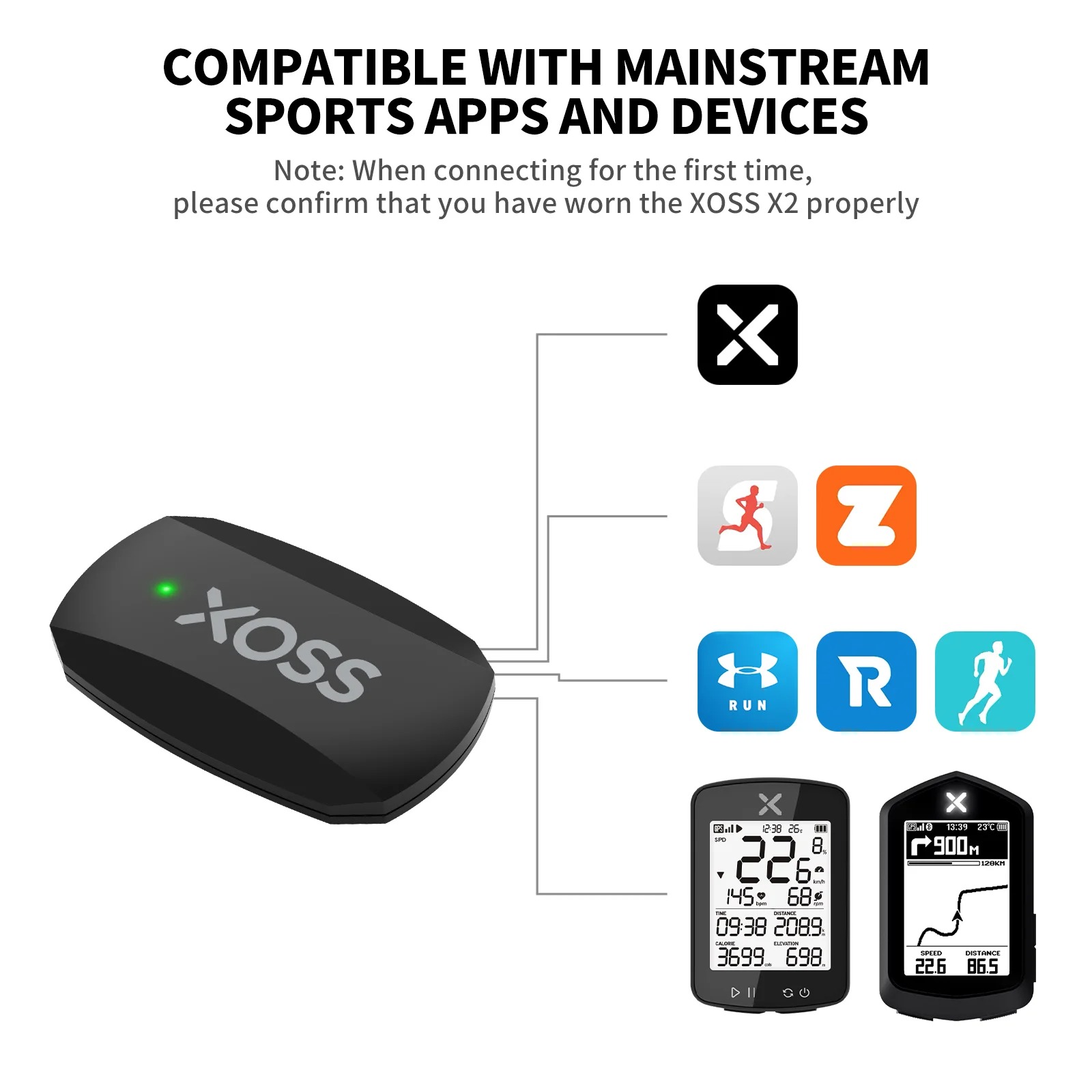 XOSS Heart Rate Monitor Chest Strap Sensor Jantung Bluetooth ANT IP67 - X2 Gambar produk XOSS Heart Rate Monitor Chest Strap Sensor Jantung Bluetooth ANT IP67 - X2 - 2