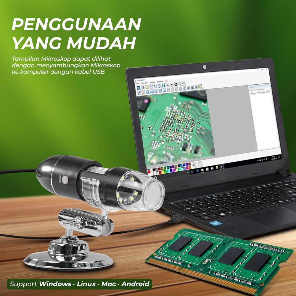 WSDCAM Digital Microscope Endoscope Camera Magnifier 500 Kali with LED - WS500 Gambar produk WSDCAM Digital Microscope Endoscope Camera Magnifier 500 Kali with LED - WS500 - 6