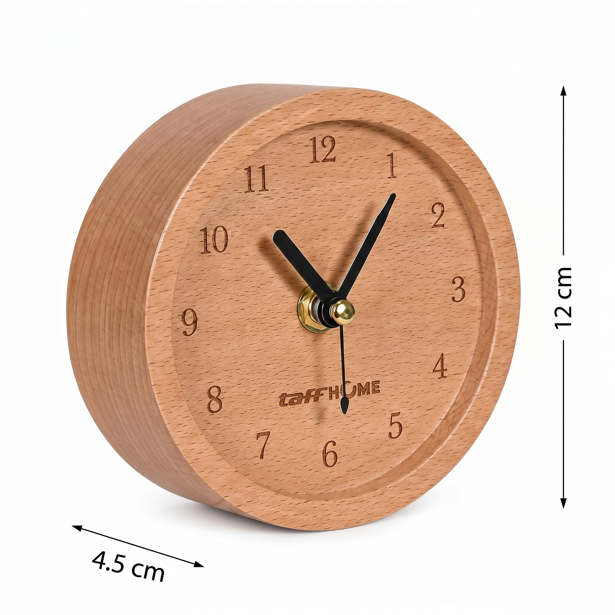 TaffHOME Jam Meja Kayu Bulat Alarm Analog Desk Clock Round Shape - TX605 Gambar produk TaffHOME Jam Meja Kayu Bulat Alarm Analog Desk Clock Round Shape - TX605 - 6