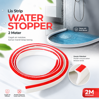 TaffHOME Lis Water Stopper Bar Silikon Penghalang Air Sealing Strip 2M - WS01